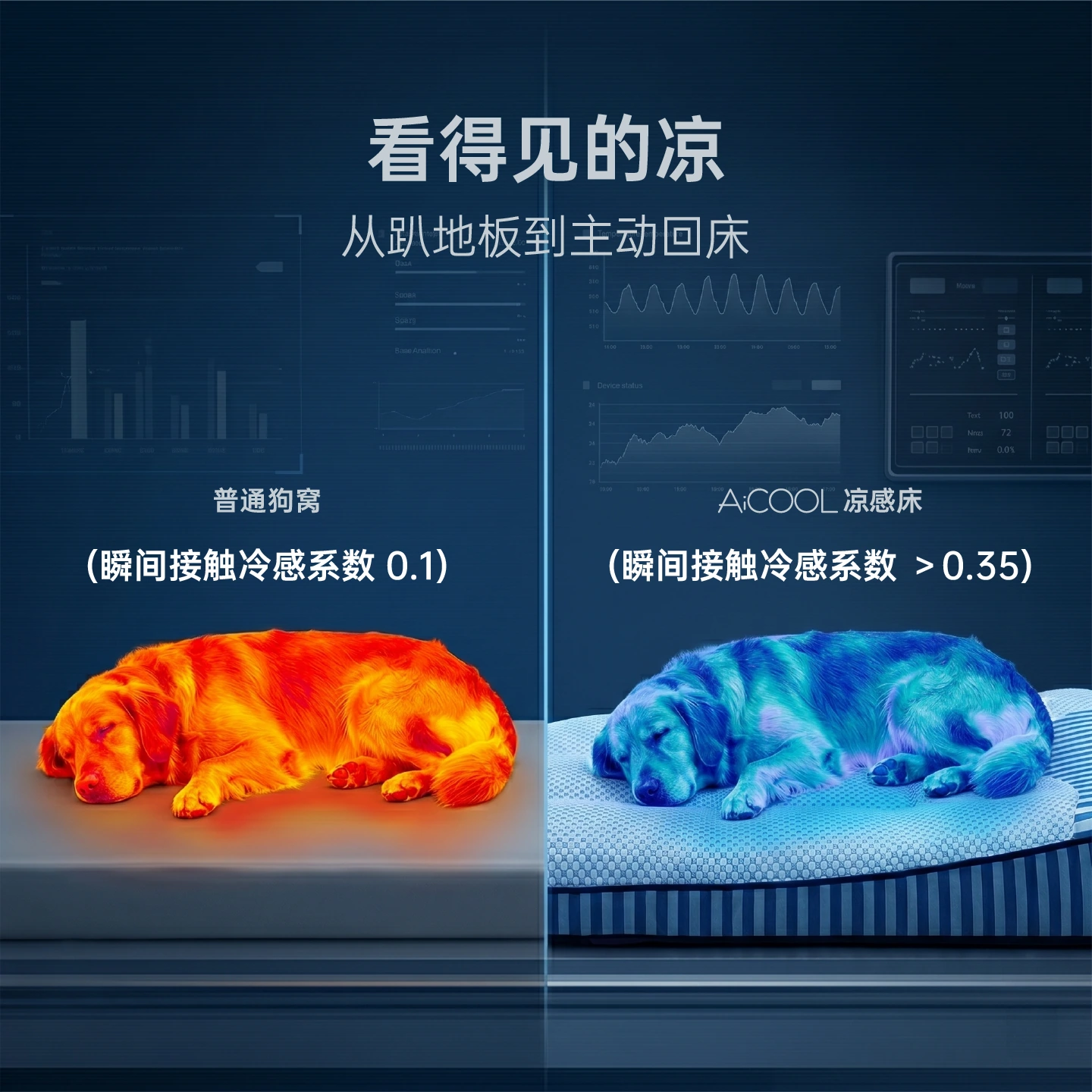 AiCOOL · 凉感透气狗床 主图系列